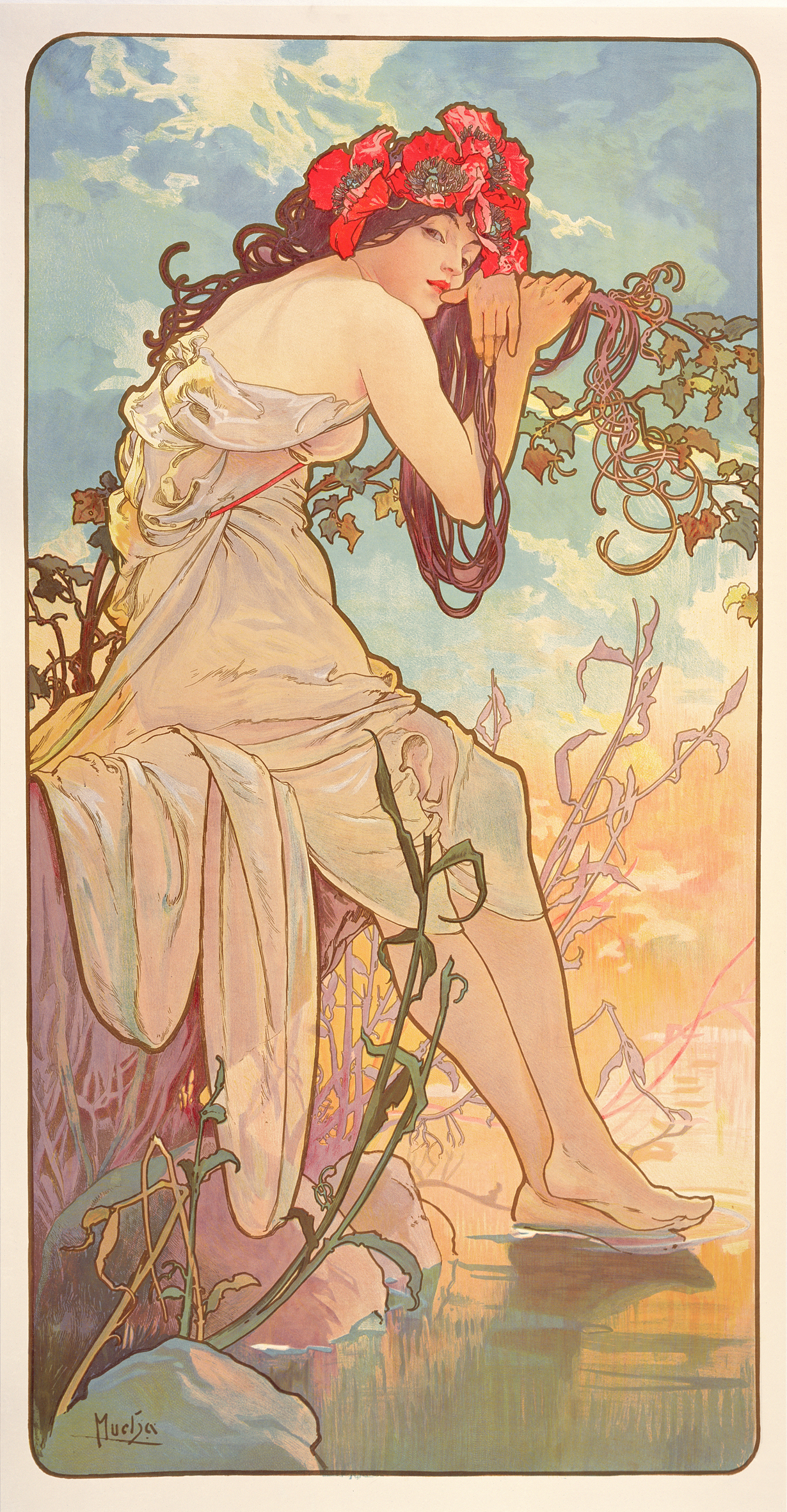Alphonse Mucha Le stagioni: Estate 1896 Serie di quattro pannelli decorativi Litografie a colori, 103x54 cm ciascuna © Mucha Trust 2016