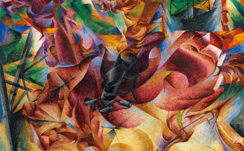 Umberto Boccioni, Elasticità, 1912 olio su tela, 100x100 cm Milano, Museo del Novecento, Collezione Jucker