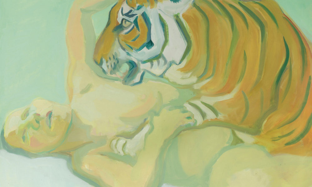 Maria Lassnig: A letto con una tigre, 1975