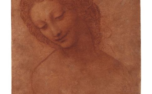 Leonardo da Vinci (e collaboratore?), Studio per la testa di Leda, 1505 circa Milano, Castello Sforzesco, Civico Gabinetto dei Disegni