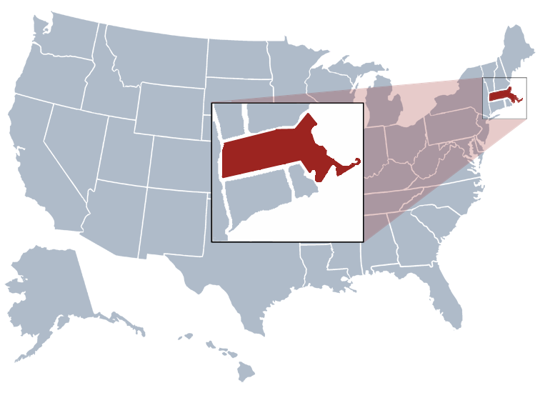 Mappa Massachusetts