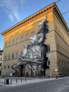 JR, La Ferita Installazione per la facciata di Palazzo Strozzi. 2021 Photo by JR